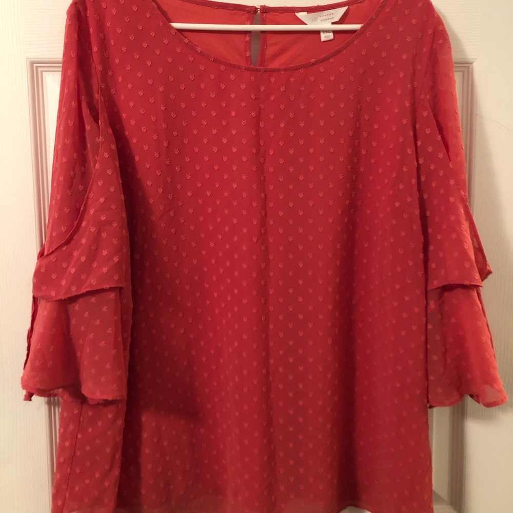 Peach chiffon top